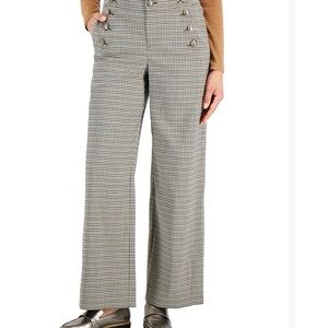 Charter Club Cream and Brown Houndstooth Sailor Pants